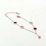 Enamel Zircon Anklets Rose Woman Jewelry Gift