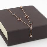 Enamel Zircon Anklets Rose Woman Jewelry Gift