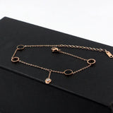 Enamel Zircon Anklets Rose Woman Jewelry Gift