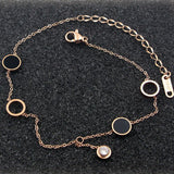 Enamel Zircon Anklets Rose Woman Jewelry Gift