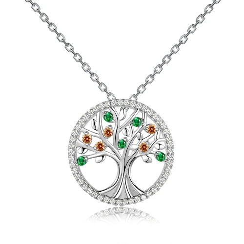 925 Silver Gemstone Wedding Necklace Pendant for Women