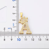 Zircon Crown Initial Alphabet Pendant Necklace Punk Hip-Hop Choker Chain