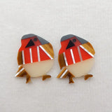 2Pcs Red River Jasper,Red Agate,Tiger's Eye Intarsia Cabochons