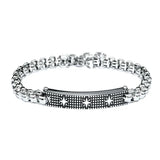 316L Stainless Steel Anchor Star Wheel Cuff Bracelet