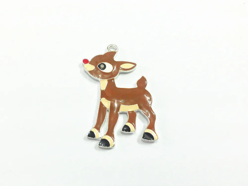 10pcs Enamel Deer/ Reindeer Pendants