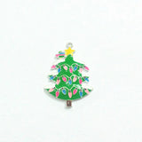 10pcs Dark Green Christmas Tree Pendants Enamel 47MM*35MM
