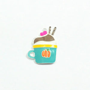 10pcs Enamel Coffee Cup Pendants For Necklace