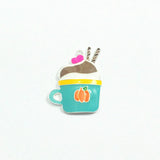 10pcs Enamel Coffee Cup Pendants For Necklace