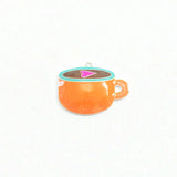 10pcs Enamel Orange-red Coffee Cup Pendants 49mm*34mm Lot