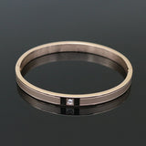 4MM Gold/Rose Stainless Steel Crystal Bracelet Women Bracelets & Bangles
