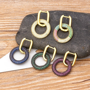 Micro Pave CZ Drop Earrings for Women Girls Wedding Party Christmas