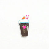 Enamel Coffee Cup Pendants, Set of 10, 50mm*25mm