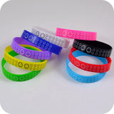 50x Smile Face Silicone Bracelet Mix Colors Children Girl's Party Gift