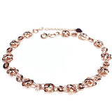 14K Rose Double Flower Bracelet for Women