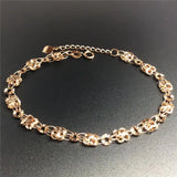 14K Rose Double Flower Bracelet for Women