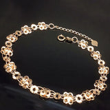 14K Rose Double Flower Bracelet for Women