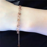 14K Rose Double Flower Bracelet for Women