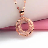 14K Rose Gold Geometric Pendant Classic Glamour Wedding Jewelry