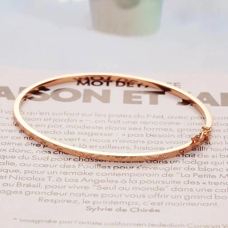 14K Rose Gold Geometric Bracelet for Women
