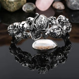 85g 316L Stainless Steel Mens Skull Bracelet Biker Cuff Bangle