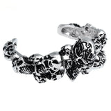 85g 316L Stainless Steel Mens Skull Bracelet Biker Cuff Bangle
