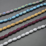 8x12mm Natural Druzy Agate Barrel Rice Tube Loose Beads