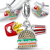 925 Silver Bracelet Lucky Heart Bird Clover Love Beads Charm for Women