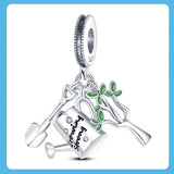 925 Silver Garden Watering Trowel Tree Charm Pendant