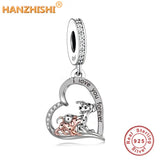 925 Silver Dog Dangle Charms Beads for Bracelet Necklace