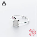 925 Sterling Silver Rabbit Open Ring