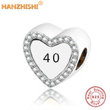 925 Silver Heart Charm Bead for Bracelet Necklace