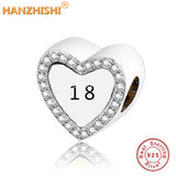 925 Silver Heart Charm Bead for Bracelet Necklace