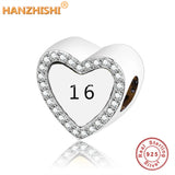 925 Silver Heart Charm Bead for Bracelet Necklace