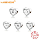 925 Silver Heart Charm Bead for Bracelet Necklace