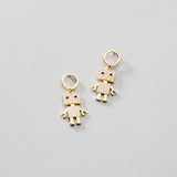 925 Silver Diamonds Robot Drop Earrings Women Girls Dangle Brincos