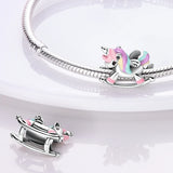 925 Silver Unicorn Dangle Charm Pendant DIY Jewelry Making