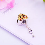 925 Silver Padlock Charm Beads for Pan Charms Bracelet DIY Jewelry