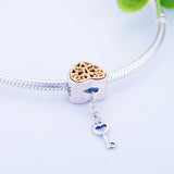 925 Silver Padlock Charm Beads for Pan Charms Bracelet DIY Jewelry