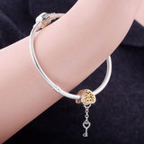 925 Silver Padlock Charm Beads for Pan Charms Bracelet DIY Jewelry