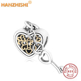 925 Silver Padlock Charm Beads for Pan Charms Bracelet DIY Jewelry
