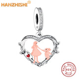 925 Silver Poker Heart Animal Pendant Charms Beads for Bracelet Necklace