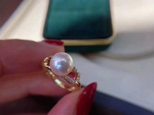 925 Sterling Silver Adjustable Finger Ring Settings for Pearls