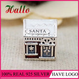 925 Silver Santa's Home Christmas Charm Bead for Bracelet