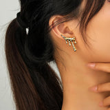 925 Silver Water Droplets Stud Earrings Vintage Ear Studs Women Party Jewelry