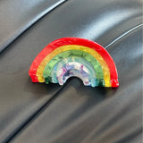 Acetate Rainbow Geometric Hair Clip Claw For Women Girls