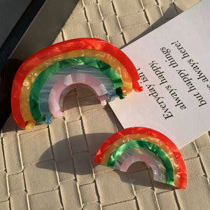 Acetate Rainbow Geometric Hair Clip Claw For Women Girls