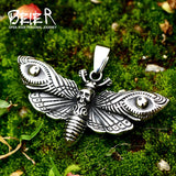 Death Head Skull Butterfly Moth Pendant Necklace