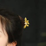 Antique Floral Hair Accessory Classical Ladies Hanfu Silver Jewelry