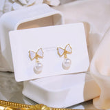 Artificial Pearl Butterfly Earrings For Women Stud Earring Bijoux Pendant Gift