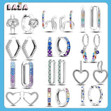 Double Heart Love Hoop Earrings Asymmetrical Women Jewelry
